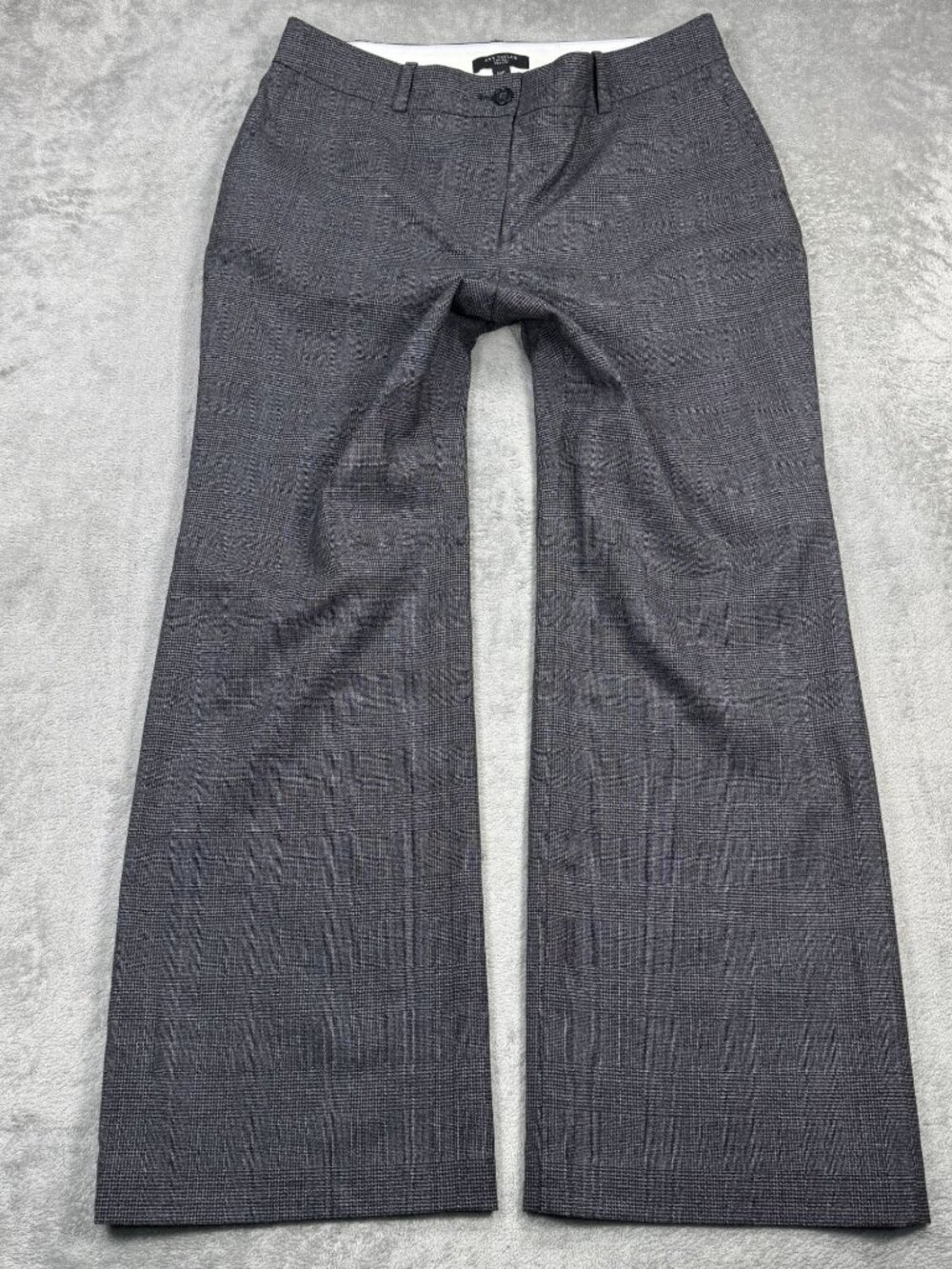 Y2K Office Siren Ann Taylor Gray Plaid High Rise Flare Wide Leg Wool Trousers